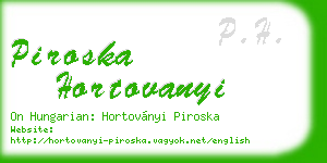 piroska hortovanyi business card